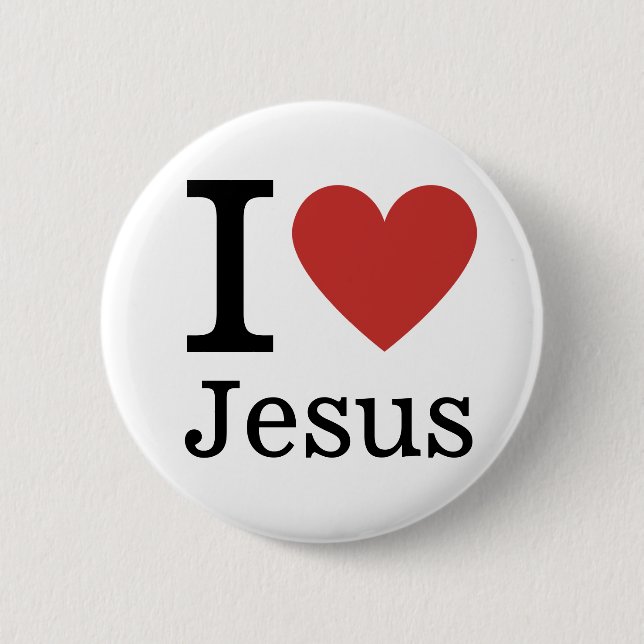 Jag ❤️ Kärlek Jesus ANPASSADE Pin Button Knapp (Framsida)