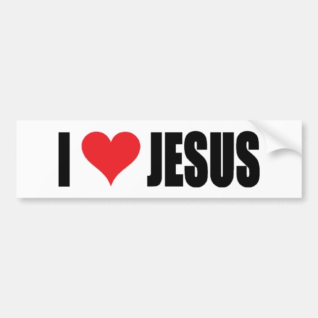 Jag Kärlek Jesus Bumper Sticker Bildekal (Framsidan)