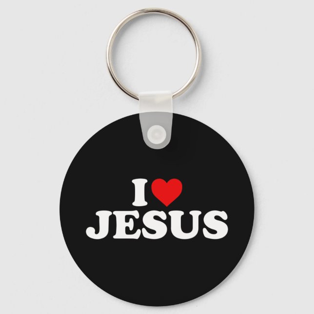 Jag Kärlek Jesus - Heart T-ShirtFeatures a red Hjä Nyckelring (Framsida)