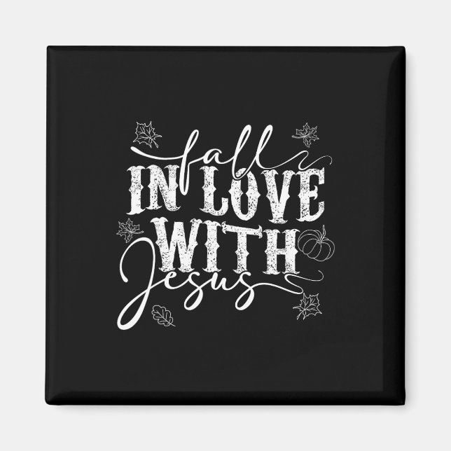 Jag Kärlek Jesus Höst löv och pumpkin Höst tack Magnet (Framsidan)