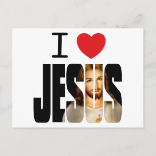 Jag Kärlek Jesus - jag älskar Jesus med bilden i n Vykort