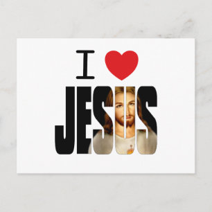 Jag Kärlek Jesus - jag älskar Jesus med bilden i n Vykort