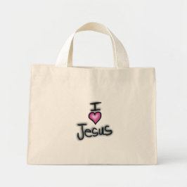 Jag Kärlek Jesus med Rosa hjärta Tygkasse