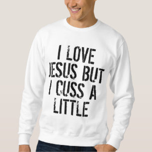 Jag Kärlek Jesus, men jag tycker lite humoristisk Lång Ärmad Tröja