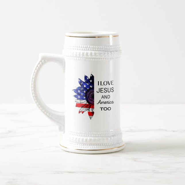 Jag Kärlek Jesus och Amerika för sötskjorta Sejdel (Vänster)