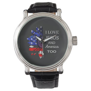 Jag Kärlek Jesus och Amerika också Armbandsur