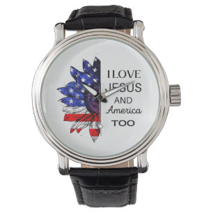 Jag Kärlek Jesus och Amerika också Armbandsur