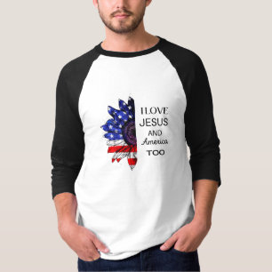 Jag Kärlek Jesus och Amerika också T Shirt