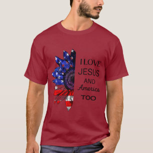 Jag Kärlek Jesus och Amerika också T Shirt
