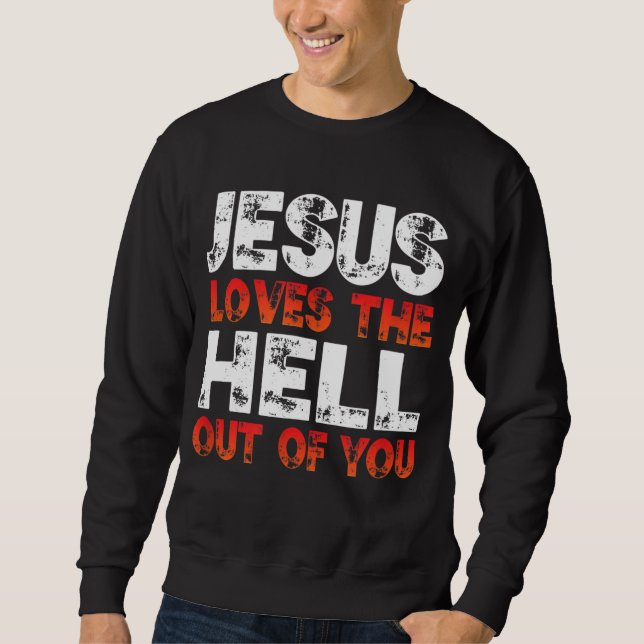 Jag Kärlek Jesus och Jesus Kärlek... Lång Ärmad Tröja (Framsida)