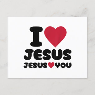Jag Kärlek Jesus och Jesus Kärlek You Christian Tilläggskort