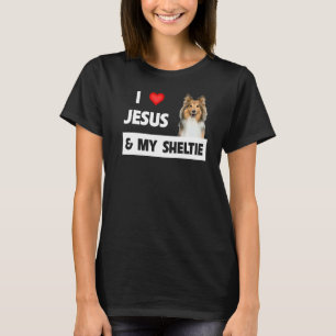 Jag Kärlek Jesus och min fristad Hund Mamma Pappa T Shirt