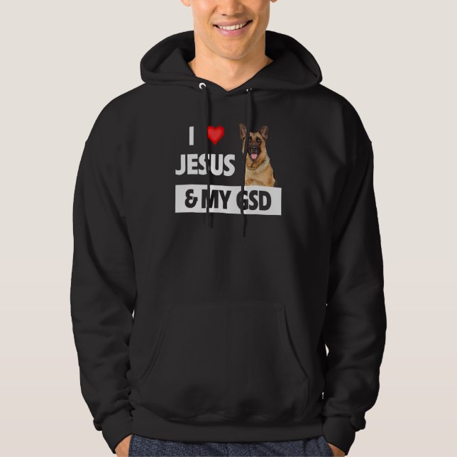 Jag Kärlek Jesus och min herre i Mamma Pappa, tysk Hoodie (Framsida)