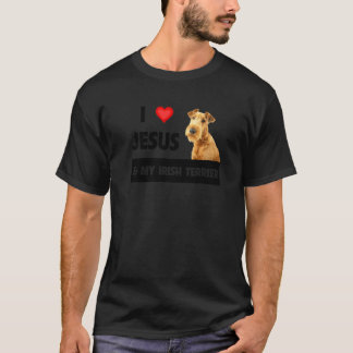 Jag Kärlek Jesus och min irländska Terrier Hund Ma T Shirt