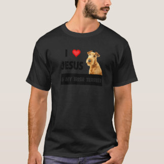 Jag Kärlek Jesus och min irländska Terrier Hund Ma T Shirt