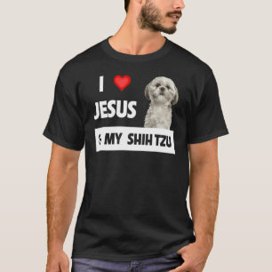 Jag Kärlek Jesus och min Shih Tzu Mamma Pappa Chri T Shirt