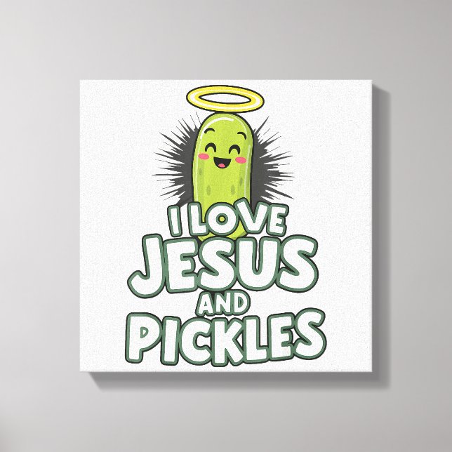 Jag Kärlek Jesus och Pickles Canvastryck (Framsida)