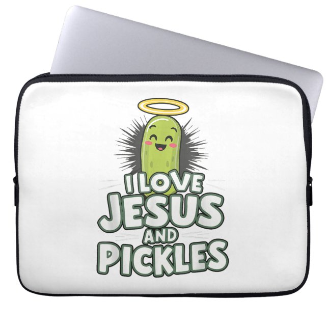 Jag Kärlek Jesus och Pickles Laptop Fodral (Framsidan)