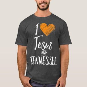 Jag Kärlek Jesus och Tennessee Orange Hjärtklut T Shirt