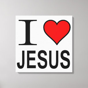 Jag Kärlek Jesus omsluter Canvas