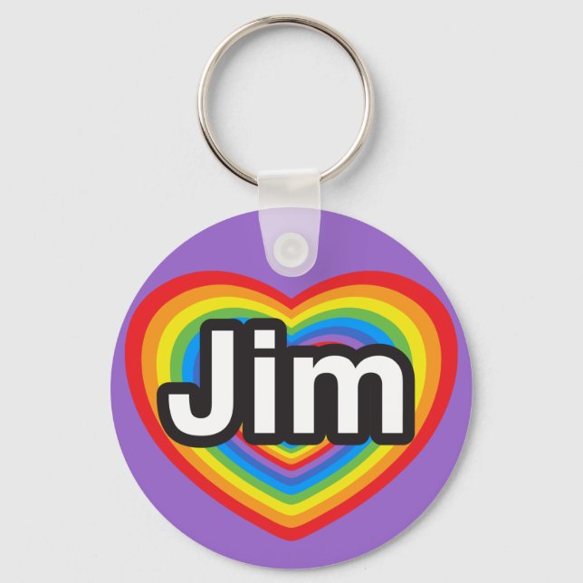 Jag kärlek Jim. Jag kärlekar dig Jim. Hjärta Nyckelring (Framsida)