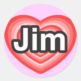 Jag kärlek Jim. Jag kärlekar dig Jim. Hjärta Runt Klistermärke