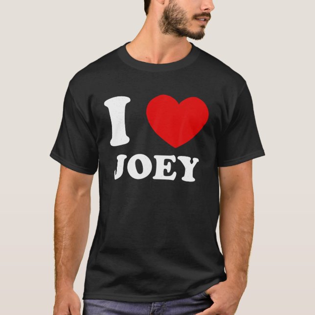 Jag Kärlek Joey... Heart Joey Funny Joey T Shirt (Framsida)