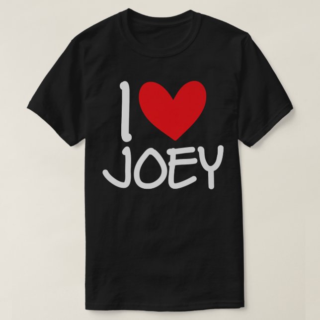 Jag Kärlek Joey Heart Namn Personlig Manar Guy BFF T Shirt (Design framsida)
