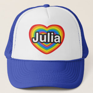 Jag kärlek Julia. Jag kärlekar dig Julia. Hjärt Truckerkeps
