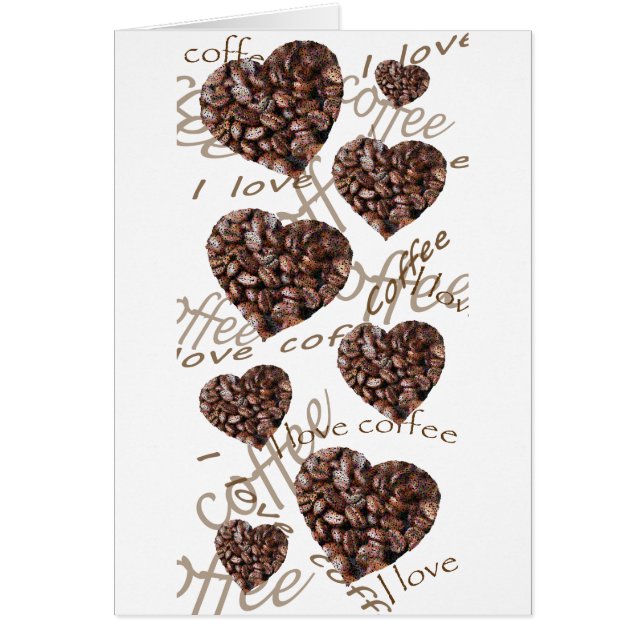 Jag Kärlek-kaffe! Hälsningskort (Framsidan)