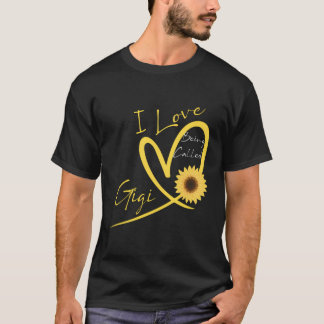 Jag Kärlek kallas gigi Solros Heart T Shirt