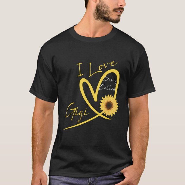 Jag Kärlek kallas gigi Solros Heart T Shirt (Framsida)