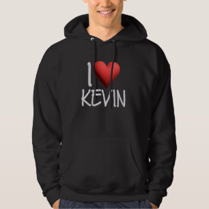 Jag Kärlek Kevin Namn Personlig Manar Guy BFF Frie Hoodie