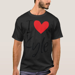 Jag Kärlek Kyle Namn Heart Personlig Manar Guy BFF T Shirt