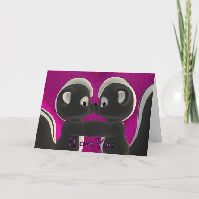 Jag kärlek, kysser söta skrikskor, Alla hjärtans d Helgkort (Framsida)