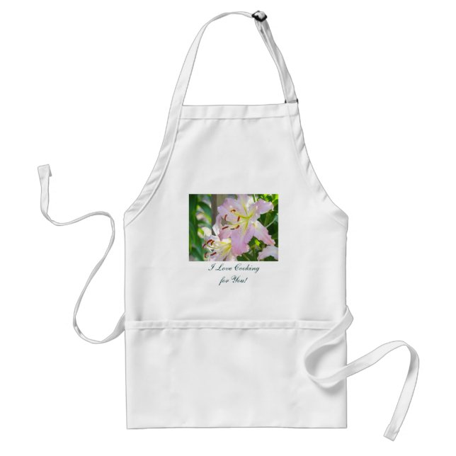Jag Kärlek lagar för dig! Rosa Lily Flowers! Förkläde (Framsidan)