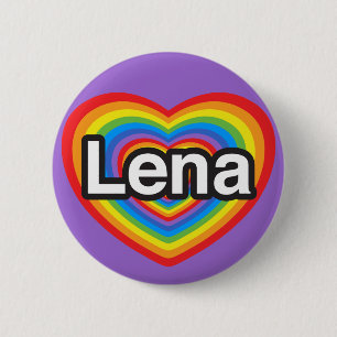 Jag kärlek Lena. Jag kärlek du Lena. Hjärta Knapp