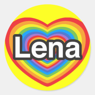 Jag kärlek Lena. Jag kärlek du Lena. Hjärta Runt Klistermärke