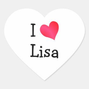 Jag Kärlek Lisa Heart Sticker Hjärtformat Klistermärke