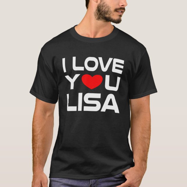 Jag Kärlek Lisa Red Heart att säga "älskling i kär T Shirt (Framsida)
