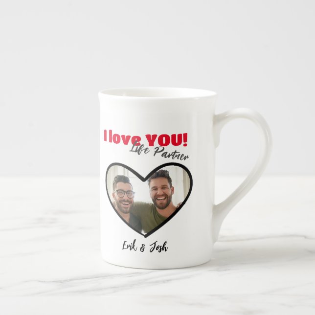 Jag Kärlek, livspartner, par mug Benporslin Mugg (Höger)