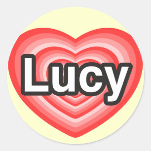 Jag kärlek Lucy. Jag kärlekar dig Lucy. Hjärta Runt Klistermärke