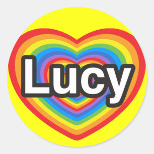 Jag kärlek Lucy. Jag kärlekar dig Lucy. Hjärta Runt Klistermärke