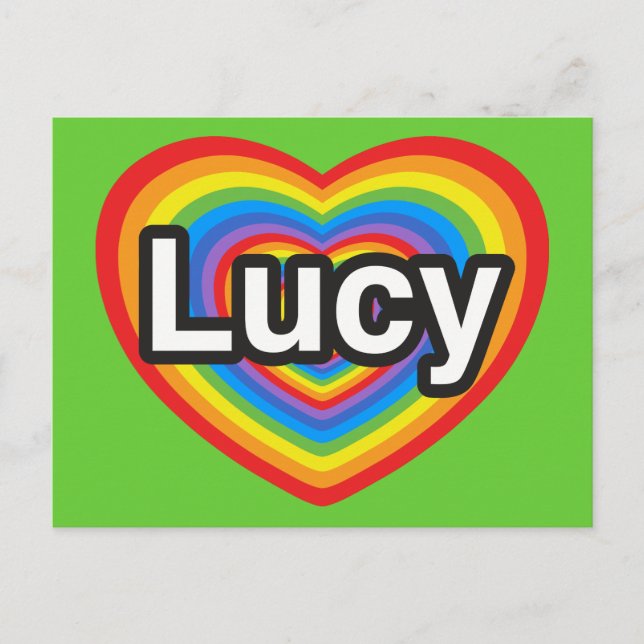 Jag kärlek Lucy. Jag kärlekar dig Lucy. Hjärta Vykort (Framsida)