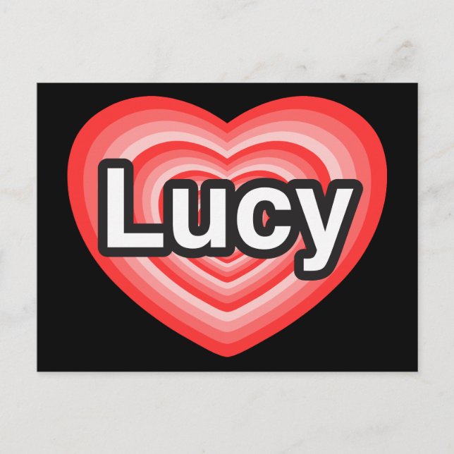 Jag kärlek Lucy. Jag kärlekar dig Lucy. Hjärta Vykort (Framsida)