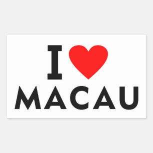 Jag kärlek Macau land gillar hjärtreseturism Rektangulärt Klistermärke