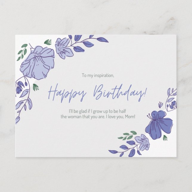 Jag kärlek, Mamma! Födelsedag Vykort (Framsida)