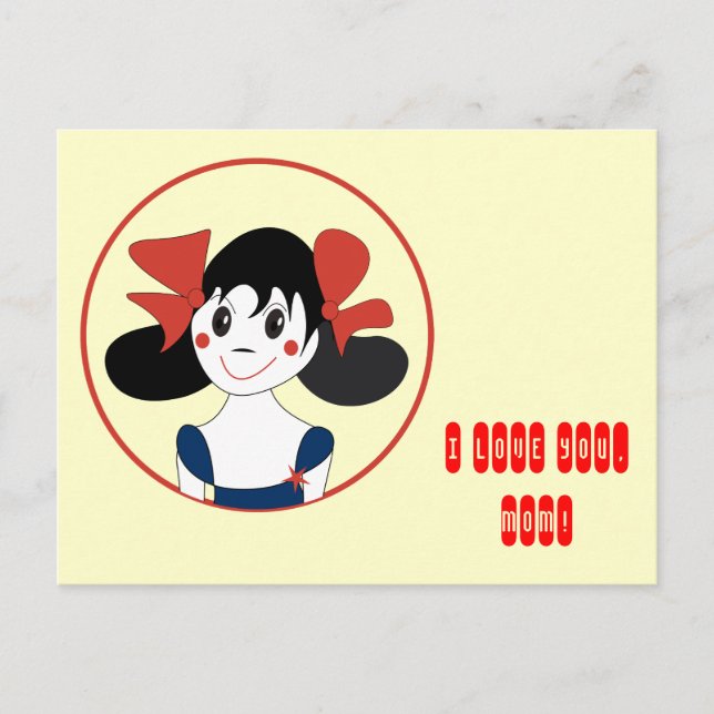 Jag kärlek, Mamma! vykort (Framsida)