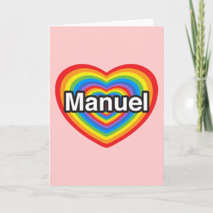 Jag kärlek Manuel. Jag kärlek du Manuel. Hjärta Kort