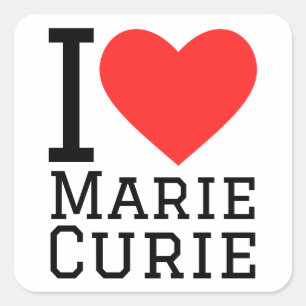 Jag kärlek marie curie fyrkantigt klistermärke
